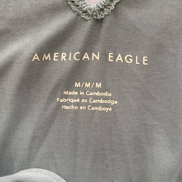 American Eagle Outfitters Gray V-Neck Top - Picture 3 of 4
